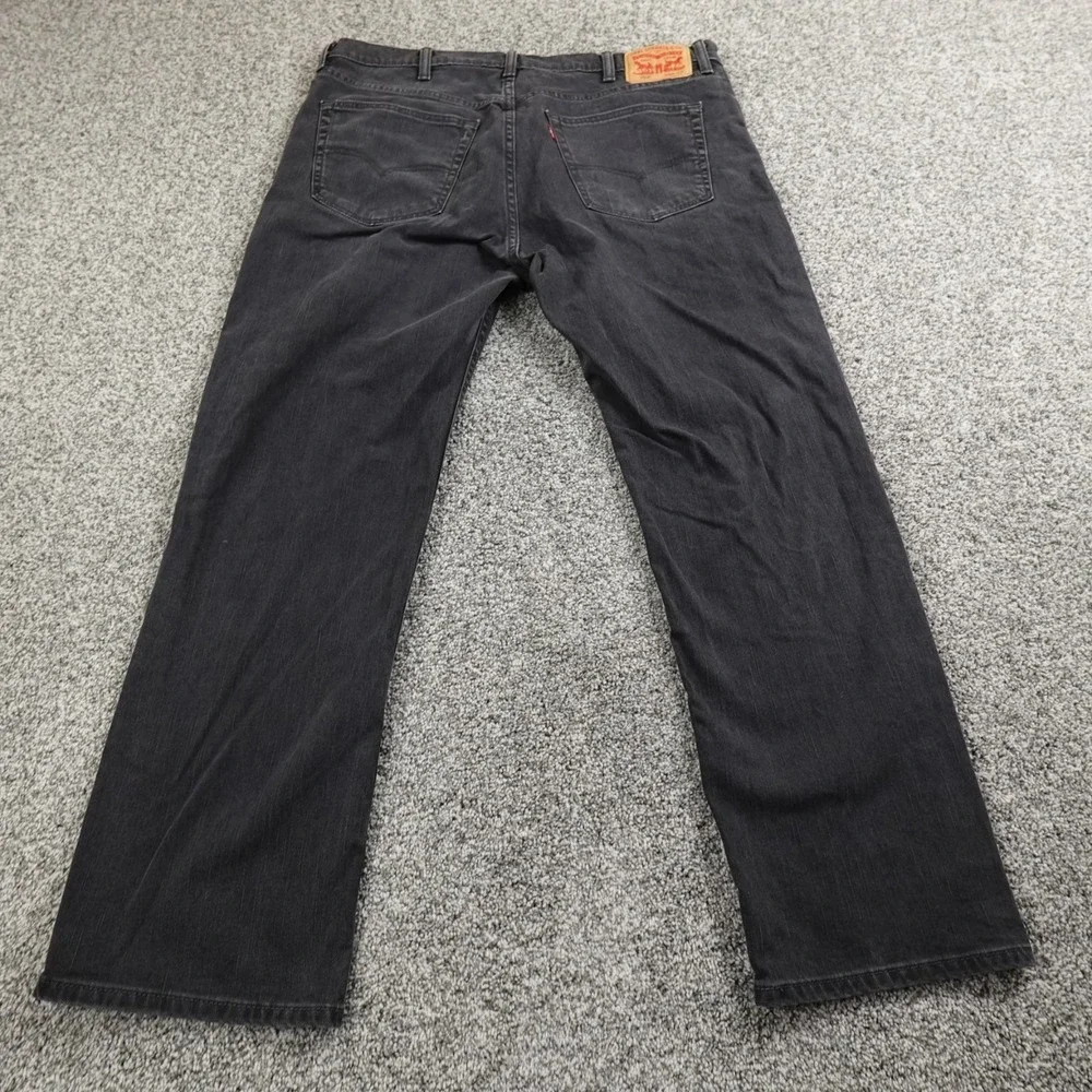 Levis Jeans Mens 38X30 Dark Black Denim Pants 559 Relaxed Straight Baggy Stretch